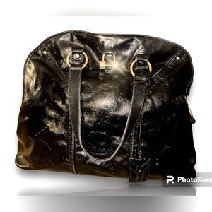 YVES SAINT LAURENT • RIVE GAUCHE • MUSE • PATENT LEATHER TOTE